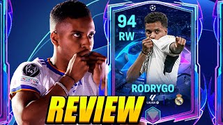 BEST RW IN FC MOBILE 24! 94 UCL RODRYGO PLAYER REVIEW! 95 RODRYGO REVIEW! ROAD TO THE FINAL RODRYGO!