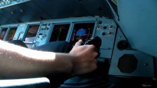 A320 Take off and landing sidestick view/ A320 Despegue y aterrizaje vista de sidestick