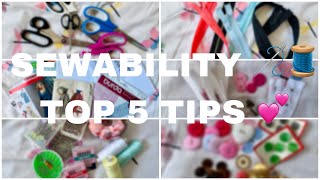 ACCESSIBLE SEWING! TOP 5 TIPS 🪡🧵♥️ #sewing #toptips #disabledsewist #accessibility #sewingtips