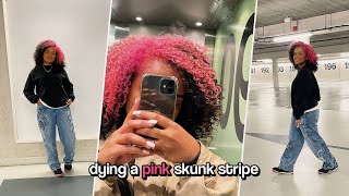 re-dying my 'tiktok' skunk stripe - PINK.