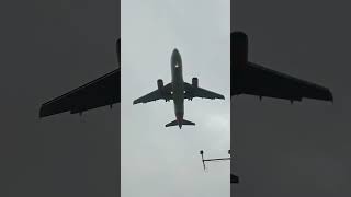 A320 landing at Belfast international airport