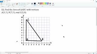 Question 11: Area for coordinate geometry points.