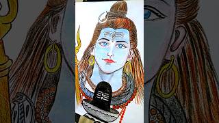 Mahadev Drawing with pencil colours 😍#shorts #mahadev #shivratri #art #youtubeshorts #support #viral