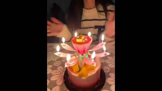 Lotus Rotating Music Birthday Candle - Add Magic to Your Celebration!