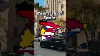 Real size of Spain #geography #countries #views #shorts #mapping #subscribe