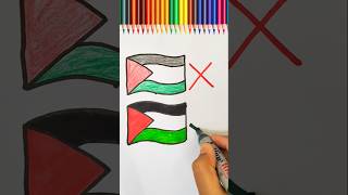 Wrong ❌ Palestine 🇵🇸 VS Right Palestine 🇵🇸 flag drawing#palestine#trending#shorts