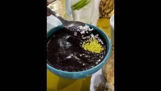 Natural Açaí and fried fish in Brazil