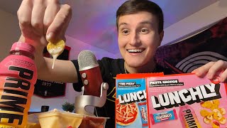 ASMR Lunchly Taste Test + Review 🔴🔵 (mukbang)