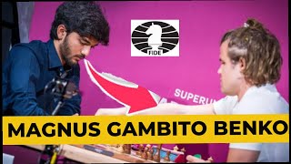 MAGNUS CARLSEN joga GAMBITO BENKO contra GUKESH