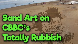 Sand Drawing | Sand Art | Recycled Art and Crafts | CBBC's Totally Rubbish beach