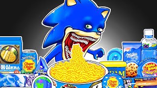 SHIN SONIC TAPES BACKSTORY - Best of Dessert BLUE Food Mukbang Animation | ASMR