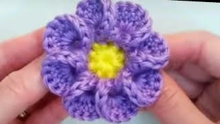 Beautiful crochet flower l How to crochet flower l Crochet 8 petals flower making