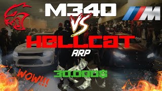 M340 BUILT VS HELLCAT BUILT!!!30K$ STUNNING RACE! HELLCAT GOES FISHING!!!