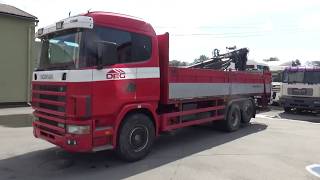 SCANIA 124.400 EURO 2 ... MANUAL ... Retarder ... Kran HIAB 140K ... Bj. (year) 1999 ...