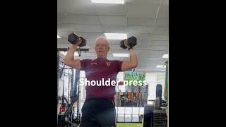 Dumbbell shoulder press. Upper body push. Auxilary exercise.