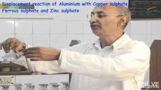 Displacement reaction of Aluminium with Copper sulphate,Ferrous sulphate and Zinc sulphate