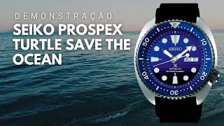 Demonstração Relógio Seiko Prospex Turtle Save The Ocean Seminovo - SRPC91B1