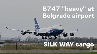 AMAZING B747! SILK WAY Cargo #belgradeairport #heavy #jumbojet #queenoftheskies #aviation #landing