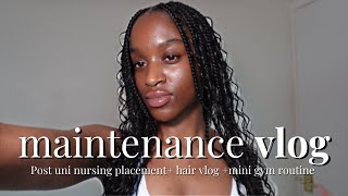 UNI MAINTENANCE VLOG | post uni nursing placement glow up + hair appointment + leg gym routine vlog