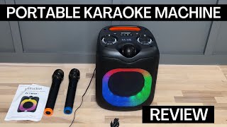 Great for Karaoke on the Go!  Karaoke Machine with Bluetooth, Aux, Radio, Treble, Bass, Mic Echo