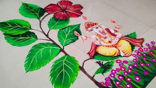 Ganesh chaturthi Rangoli | Attractive Ganesha Rangoli | Easy Ganesha Rangoli