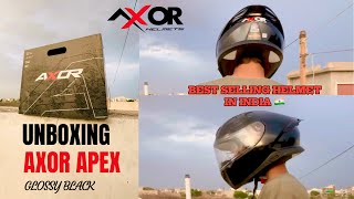 UNBOXING AXOR APEX GLOSSY BLACK HELMET || @RohanvermaRJ02