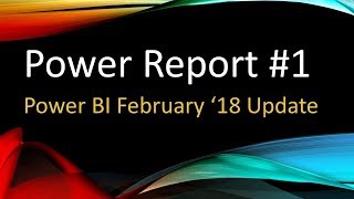 Power Report #1