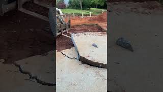 Old school pour with the concrete. 10” thick on the tear out. #trades #bobcat #construction