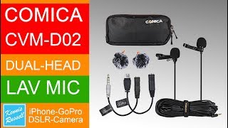 Great "YouTuber" Mic! - Comica CVM-D02 Duel-Head Lavalier Microphone Review & Demo