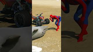 GTA V SPIDER-MAN SAVES BABY AND SHARK FROM ZOMBIE 😬| #Shorts | #GTA5 | #Spiderman