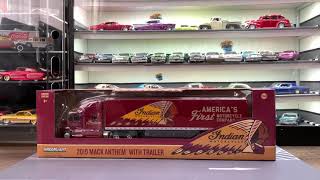 Greenlight 2019 Mack Anthem with Trailer Indian Motorcycle Diecast 1/64