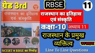 rbse class10 chepter 11 राजस्थान के व्यक्तित्व rbserajasthanadhyyan rbseonelinner rbsemcqs