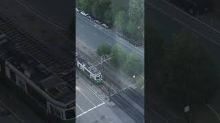 MBTA GL type 7 & 8 coupled  train arriving at BU East station (B). 🚊🚉🟢