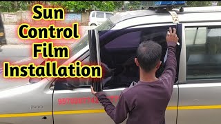 Sun control film installation in tha car / car me film kaise lagate hai