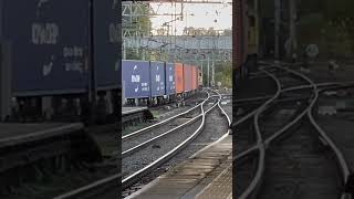 Freight train passing through Coventry station to join the line to Nuneaton 22/10/24