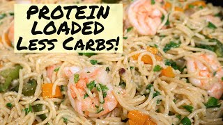 Garlic Butter Shrimp Pasta (using high protein pasta)