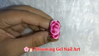 Blooming gel nail art tutorial 🌹in Hindi ❤️Nail Extensions💅🏻 blooming gel nail art 💅🏻 #nailart