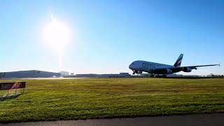 Jumbo Jet A380 Emirates smooth Landing #travel #airlines