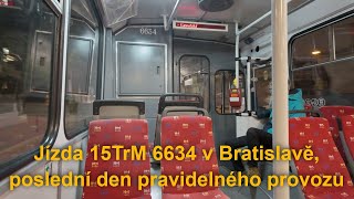 Projeďte se trolejbusem 15TrM 6634 v poslední den provozu, Bratislava 4.11.2023