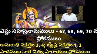 Vishnu Sahasranamam with meaning in telugu  -  67, 68, 69, 70 Slokas