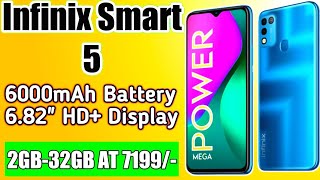 Infinix Smart 5 - Full Details Specification Review In Hindi🔥6000mAh Battery, 6.82"Display in 7199/-