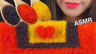 ASMR  ORANGE HEART TOBIKO FISH ROES TOBIKO EGGS날치알 ROES IKAN ĐƯỜNG CÁ เนื้อปลา JALAN IKAN 鱼卵 Yú luǎn