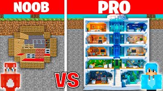 NOOB vs PRO: MODERN UNDERGROUND HOUSE Build Challenge in Minecraft!