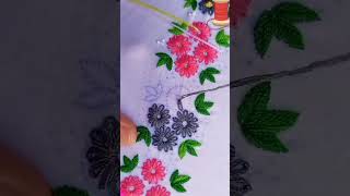 How To Make Flowers|Hand Embroidery Phool Banany Ka Tarika #handembroidery #shorts #ytshorts