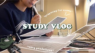 STUDY VLOG | a VERY productive college week in my life | trying ANIMEDORO, exam prep & watching aot🌷