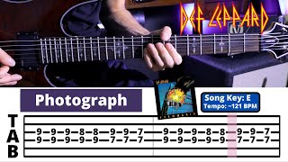 Photograph - Def Leppard - Guitar Cover/Lesson - Playthrough + TAB || Main Riff/Verse/Chorus/Solo