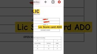 LIC ADO SCORE CARD । Top Score first rank #ibps #licado #lic #bank #sbi #lic #trending