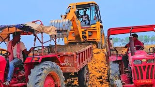 Mahindra tractor with heavy stunts|| jcb power slo-mo||jcb Backhoe overloaded|| #jcb #jcb3dxplus