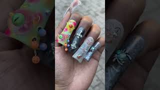 🎃 Halloween Freestyle Nail Art 👽 5XL Duckie Press On Nail Art #nailart #nails #pressonails