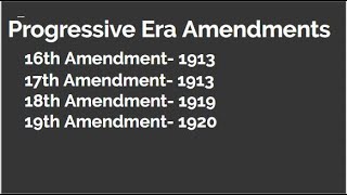 Progressive Era Amendments